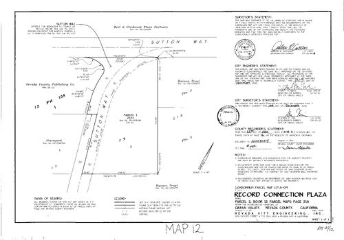 Click to see Parcel Map Book 21, pg. 12 (2011) of Nevada County Recorders Parcel Maps Book 21