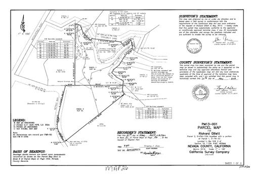 Click to see Parcel Map Book 21, pg. 26 (2014) of Nevada County Recorders Parcel Maps Book 21