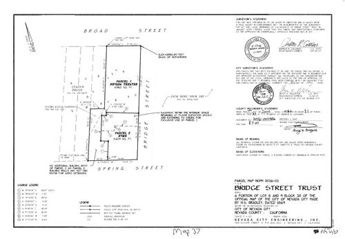 Click to see Parcel Map Book 21, pg. 37 (2016) of Nevada County Recorders Parcel Maps Book 21