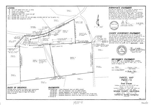 Click to see Parcel Map Book 21, pg. 41 (2016) of Nevada County Recorders Parcel Maps Book 21