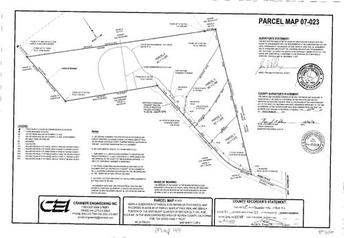 Click to see Parcel Map Book 21, pg. 44 (2016) of Nevada County Recorders Parcel Maps Book 21