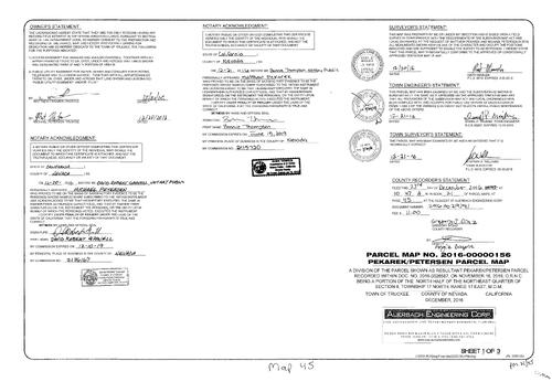 Click to see Parcel Map Book 21, pg. 45 (2016) of Nevada County Recorders Parcel Maps Book 21