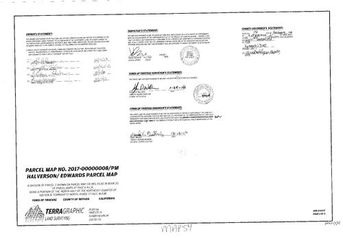 Click to see Parcel Map Book 21, pg. 54 of Nevada County Recorders Parcel Maps Book 21