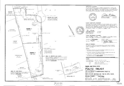 Click to see Parcel Map Book 21, pg. 55 of Nevada County Recorders Parcel Maps Book 21