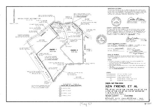 Click to see Parcel Map Book 21, pg. 57 of Nevada County Recorders Parcel Maps Book 21