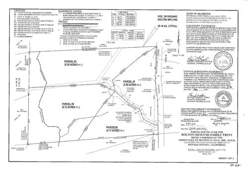 Click to see Parcel Map Book 21, pg. 61 of Nevada County Recorders Parcel Maps Book 21