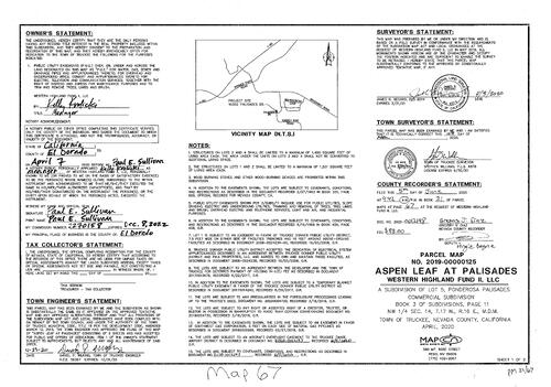 Click to see Parcel Map Book 21, pg. 067, 2020 of Nevada County Recorders Parcel Maps Book 21