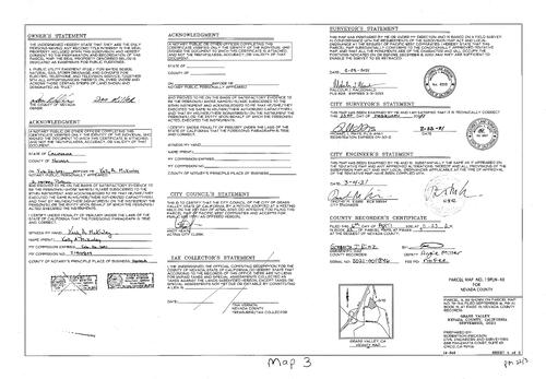 Click to see Parcel Map Book 22, pg. 003 (2021) of Nevada County Recorders Parcel Maps Book 22