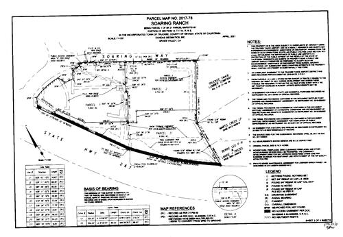 Click to see Parcel Map Book 22, pg. 006 (2021) of Nevada County Recorders Parcel Maps Book 22