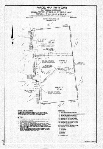 Click to see Parcel Map Book 22, pg. 008 (2021) of Nevada County Recorders Parcel Maps Book 22