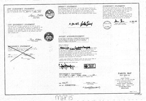 Click to see Parcel Map Book 22-015 (2022) of Nevada County Recorders Parcel Maps Book 22