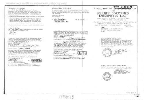 Click to see Parce Map Book 22, pg. 18 (2022) of Nevada County Recorders Parcel Maps Book 22
