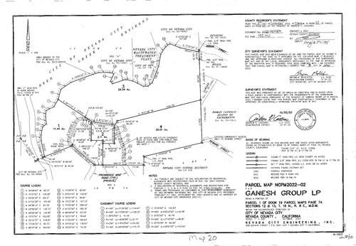 Click to see Parcel Map Book 22, pg. 20 of Nevada County Recorders Parcel Maps Book 22