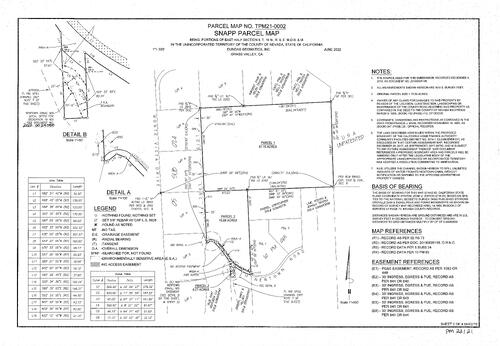 Click to see Parcel Map Book 22, pg. 21 of Nevada County Recorders Parcel Maps Book 22