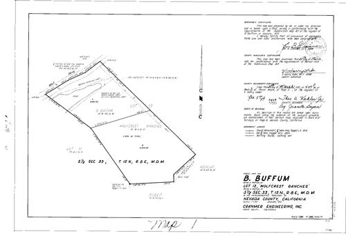 Click to see Parcel Map Book 3, pg. 1 (1972) of Nevada County Recorders Parcel Maps Book 3