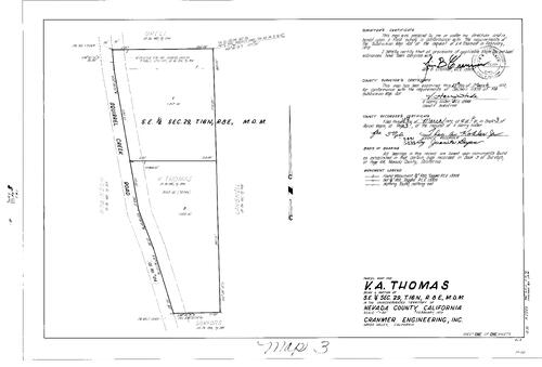 Click to see Parcel Map Book 3, pg. 3 (1972) of Nevada County Recorders Parcel Maps Book 3