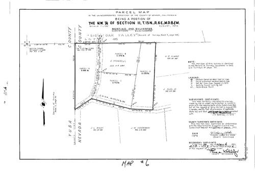 Click to see Parcel Map Book 3, pg. 6 (1972) of Nevada County Recorders Parcel Maps Book 3