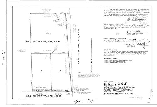 Click to see Parcel Map Book 3, pg. 13 (1972) of Nevada County Recorders Parcel Maps Book 3