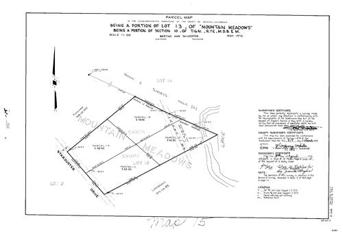 Click to see Parcel Map Book 3, pg. 15 (1972) of Nevada County Recorders Parcel Maps Book 3