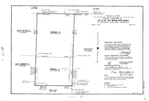 Click to see Parcel Map Book 3, pg. 19 (1972) of Nevada County Recorders Parcel Maps Book 3