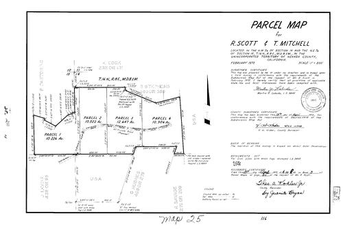 Click to see Parcel Map Book 3, pg. 25 (1972) of Nevada County Recorders Parcel Maps Book 3