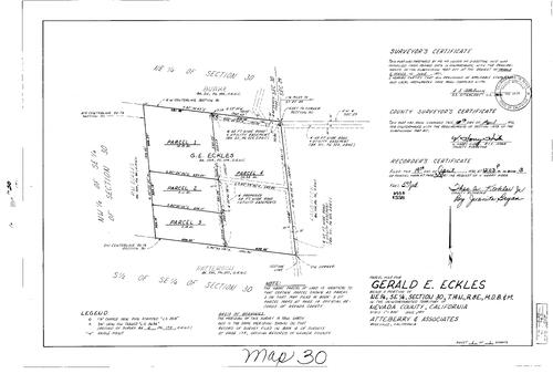 Click to see Parcel Map Book 3, pg. 30 (1972) of Nevada County Recorders Parcel Maps Book 3