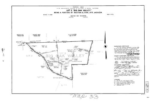 Click to see Parcel Map Book 3, pg. 33 (1972) of Nevada County Recorders Parcel Maps Book 3