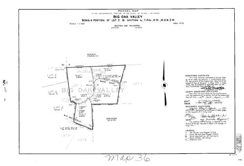 Click to see Parcel Map Book 3, pg. 36 (1972) of Nevada County Recorders Parcel Maps Book 3