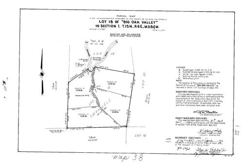 Click to see Parcel Map Book 3, pg. 38 (1972) of Nevada County Recorders Parcel Maps Book 3