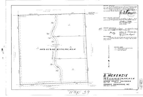 Click to see Parcel Map Book 3, pg. 39 (1972) of Nevada County Recorders Parcel Maps Book 3