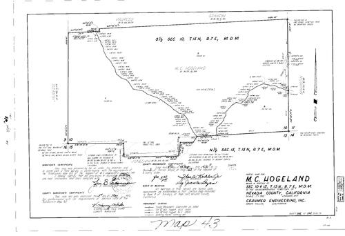 Click to see Parcel Map Book 3, pg. 43 (1972) of Nevada County Recorders Parcel Maps Book 3