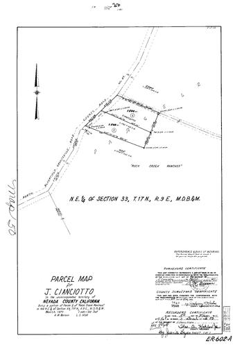 Click to see Parcel Map Book 3, pg. 50 (1972) of Nevada County Recorders Parcel Maps Book 3