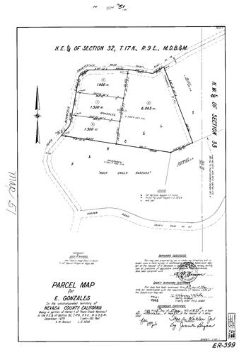 Click to see Parcel Map Book 3, pg. 51 (1972) of Nevada County Recorders Parcel Maps Book 3