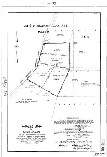 Click to see Parcel Map Book 3, pg. 56 (1972) of Nevada County Recorders Parcel Maps Book 3
