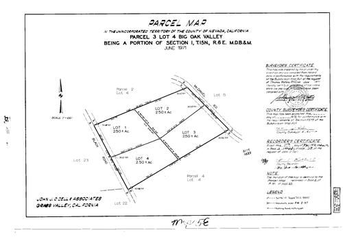 Click to see Parcel Map Book 3, pg. 58 (1972) of Nevada County Recorders Parcel Maps Book 3