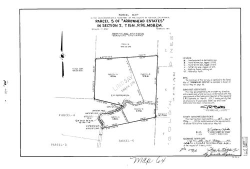 Click to see Parcel Map Book 3, pg. 64 (1972) of Nevada County Recorders Parcel Maps Book 3