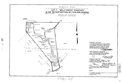Click to see Parcel Map Book 3, pg. 65 (1972) of Nevada County Recorders Parcel Maps Book 3