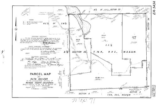Click to see Parcel Map Book 3, pg. 71 (1972) of Nevada County Recorders Parcel Maps Book 3