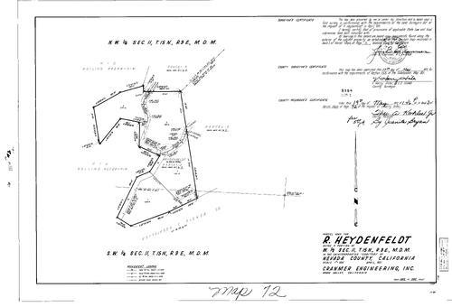 Click to see Parcel Map Book 3, pg. 72 (1972) of Nevada County Recorders Parcel Maps Book 3