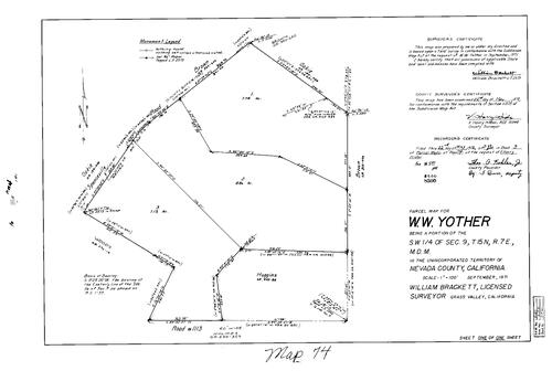 Click to see Parcel Map Book 3, pg. 74 (1972) of Nevada County Recorders Parcel Maps Book 3