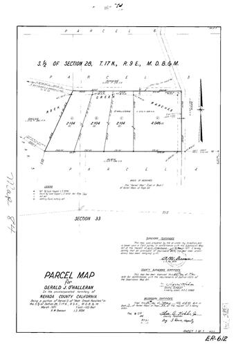 Click to see Parcel Map Book 3, pg. 84 (1972) of Nevada County Recorders Parcel Maps Book 3