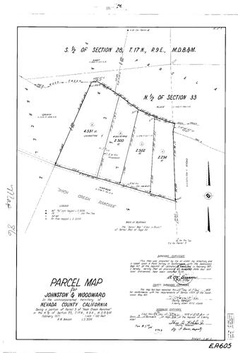 Click to see Parcel Map Book 3, pg. 86 (1972) of Nevada County Recorders Parcel Maps Book 3