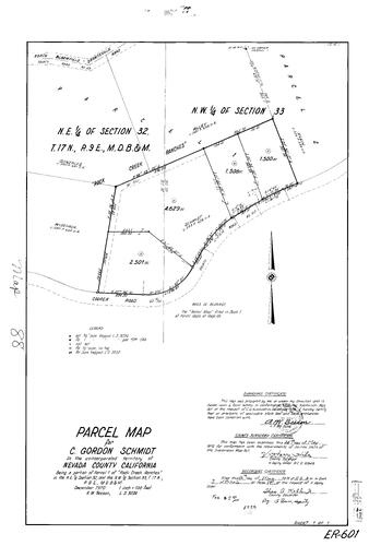 Click to see Parcel Map Book 3, pg. 88 (1972) of Nevada County Recorders Parcel Maps Book 3