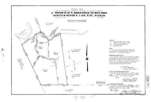Click to see Parcel Map Book 3, pg. 91 (1972) of Nevada County Recorders Parcel Maps Book 3