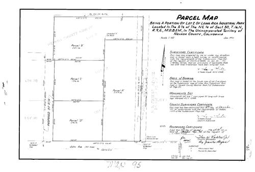 Click to see Parcel Map Book 3, pg. 95 (1972) of Nevada County Recorders Parcel Maps Book 3