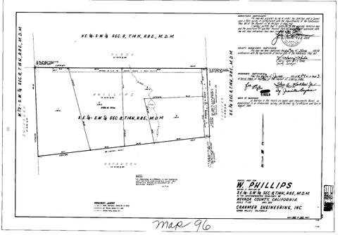 Click to see Parcel Map Book 3, pg. 96 (1972) of Nevada County Recorders Parcel Maps Book 3