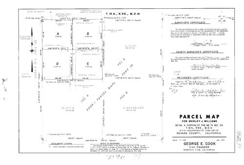 Click to see Parcel Map Book 3, pg. 98 (1972) of Nevada County Recorders Parcel Maps Book 3