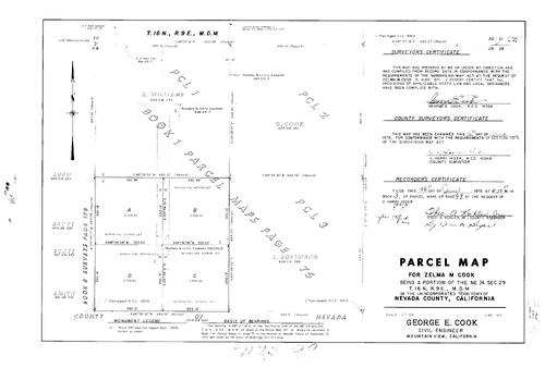 Click to see Parcel Map Book 3, pg. 99 (1972) of Nevada County Recorders Parcel Maps Book 3