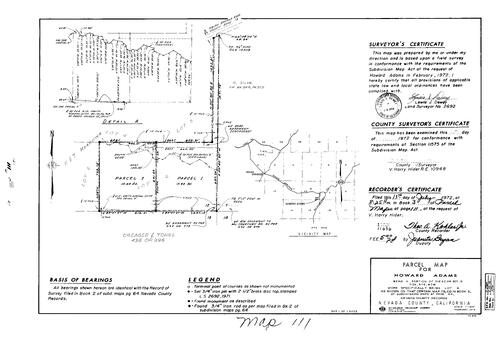 Click to see Parcel Map Book 3, pg. 111 (1972) of Nevada County Recorders Parcel Maps Book 3