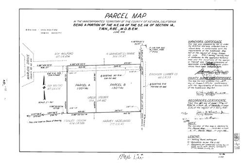Click to see Parcel Map Book 3, pg. 120 (1972) of Nevada County Recorders Parcel Maps Book 3